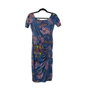 Blue Abstract Floral Bailey 44 Bodycon Dress